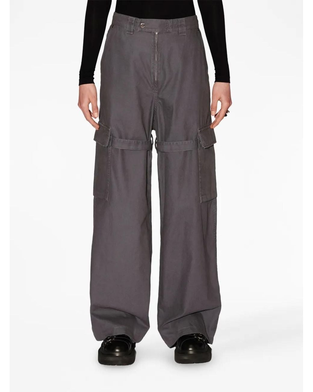 Ambush Gray Belted-Leg Cargo Trousers