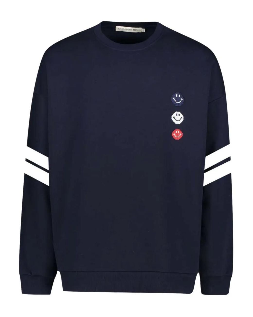 Joshua Sanders Blue X Smiley Stripe-Detail Sweatshirt for men