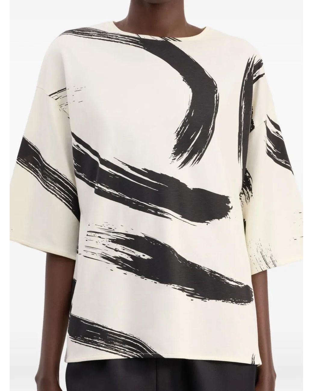 Loulou de Saison White Halber Abstract-Print Oversized T-Shirt