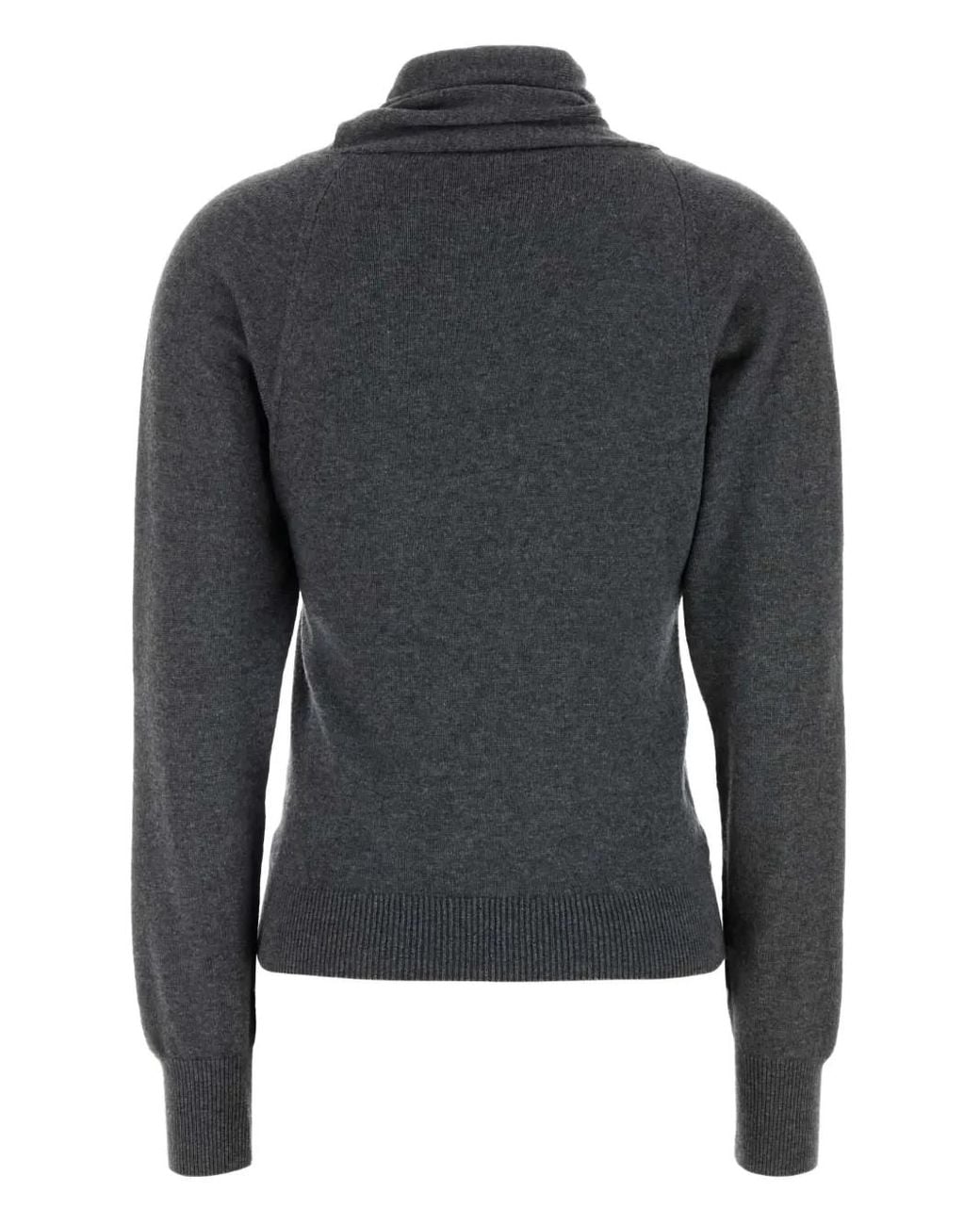 Tom Ford Gray Wrap Collar Cashmere Blend Sweater Clothing