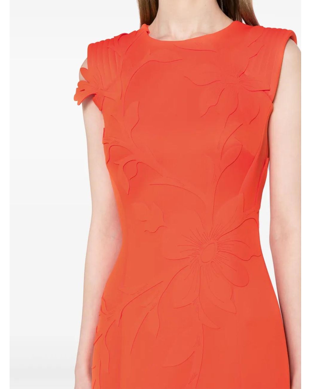 Saiid Kobeisy Red Robe Longue À Fleurs