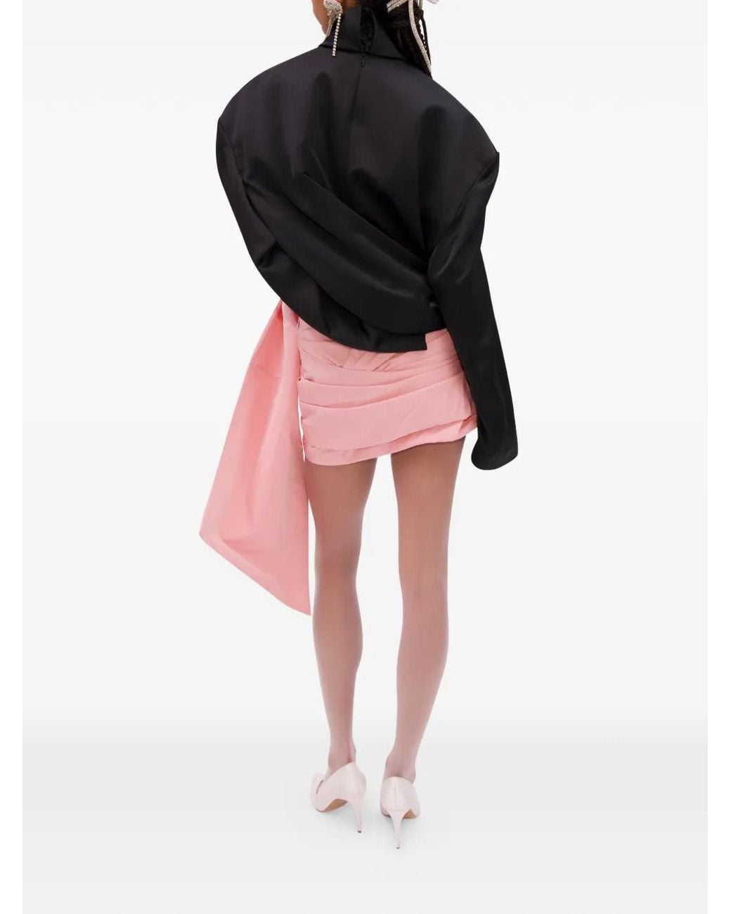 Area Pink Taffeta Knot Skirt