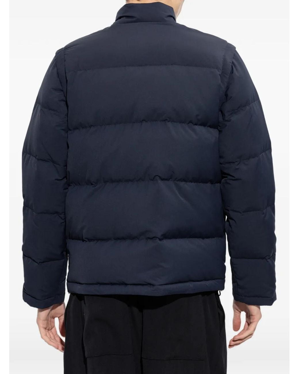 Eleventy Blue Quilted Stand-Up Collar Jacket for men