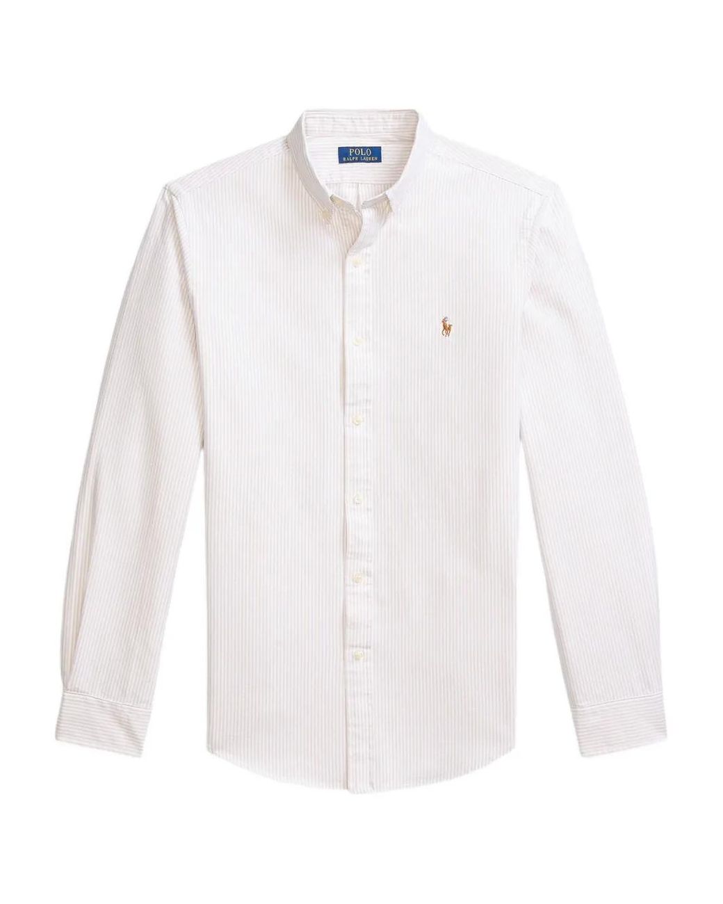 Polo Ralph Lauren White Striped Long-Sleeve Shirt for men