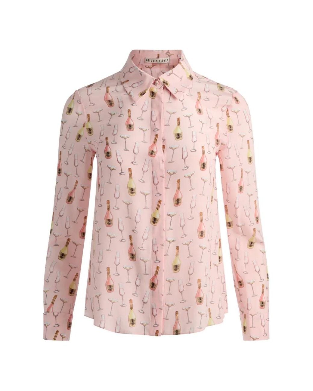 Alice + Olivia Pink Graphic-Print Shirt