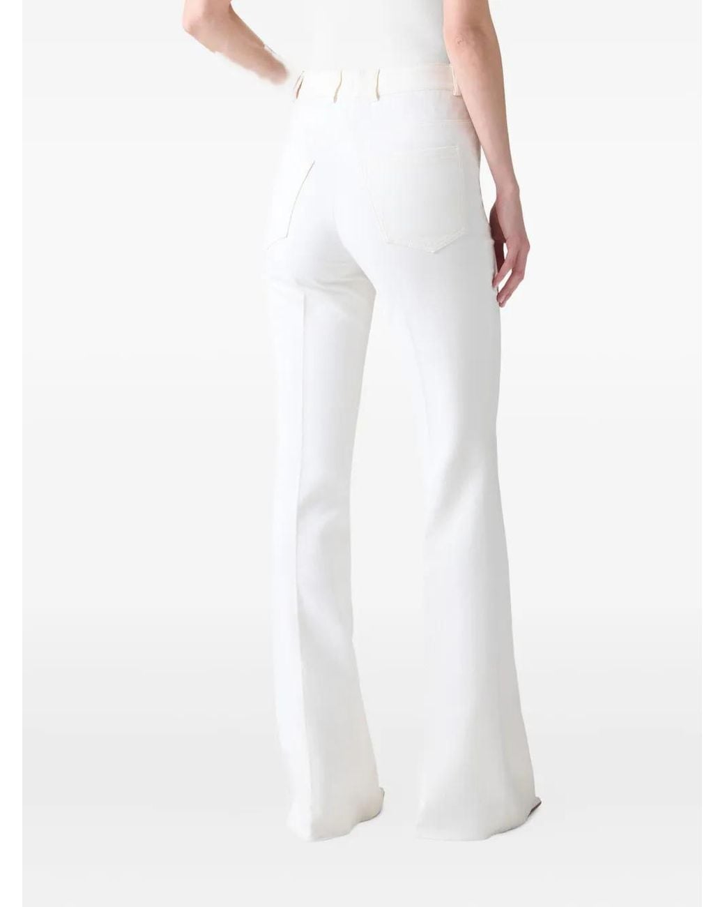 Akris White Seam-Detail Trousers