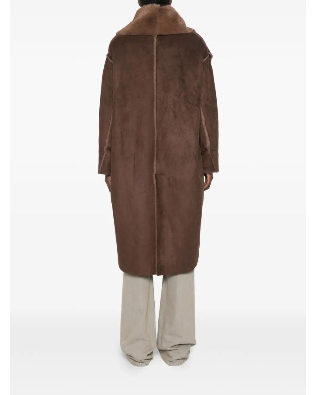 Collection Privée Brown Faux-Shearling Oversized Coat