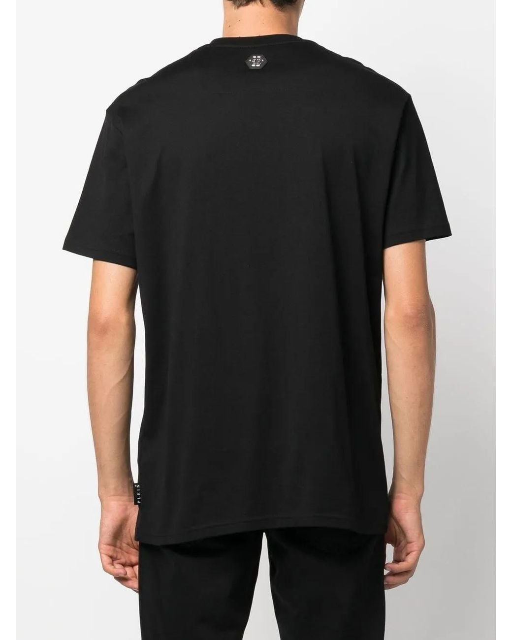 Philipp Plein Black Skull Print Short-Sleeve T-Shirt for men