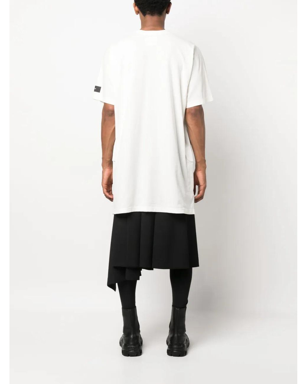 Y-3 White Logo-Patch Short-Sleeve T-Shirt for men