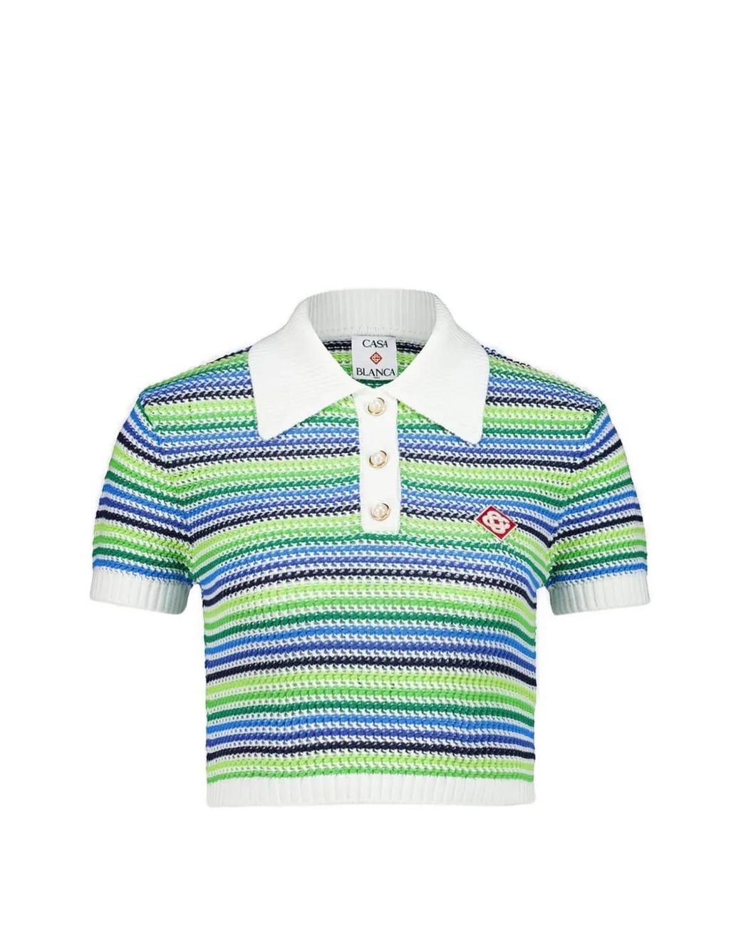 Casablanca Blue Short Sleeve Polo Shirt
