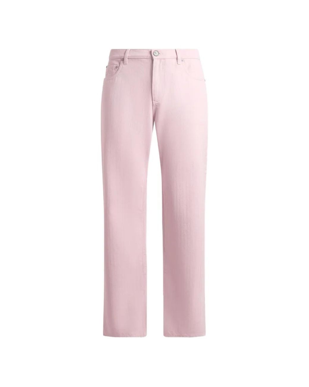 Etro Pink Cotton Straight-Leg Jeans for men