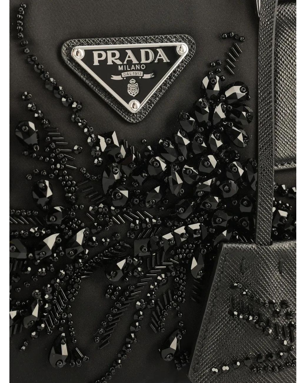 Prada Black Crystal-Embellished Mini Bag