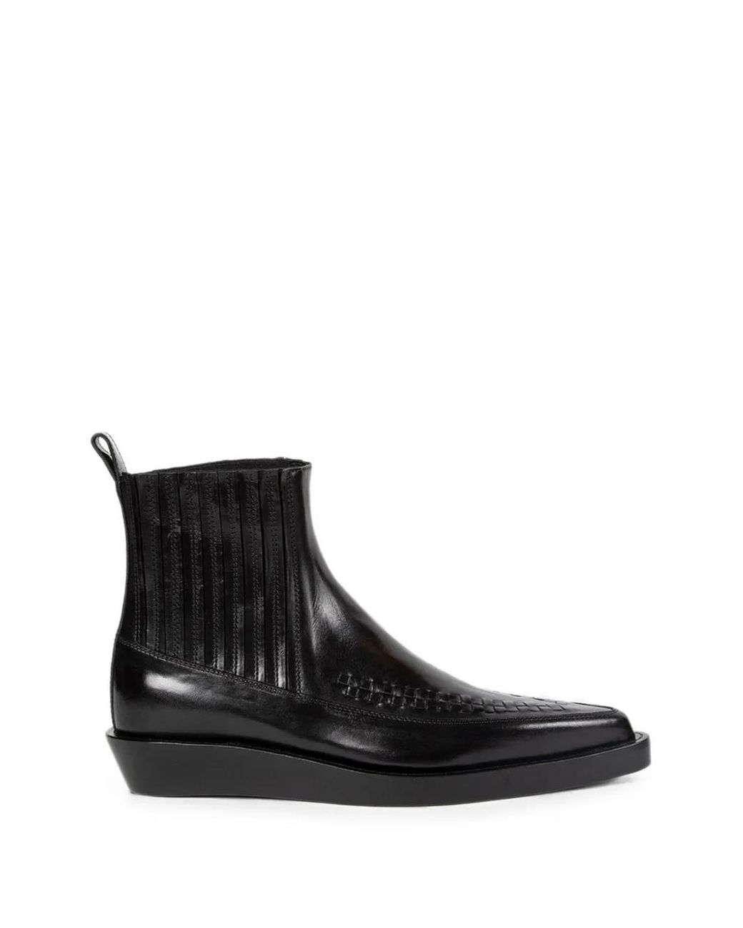 Ann Demeulemeester Black Ro Woven-Detail Chelsea Boots for men