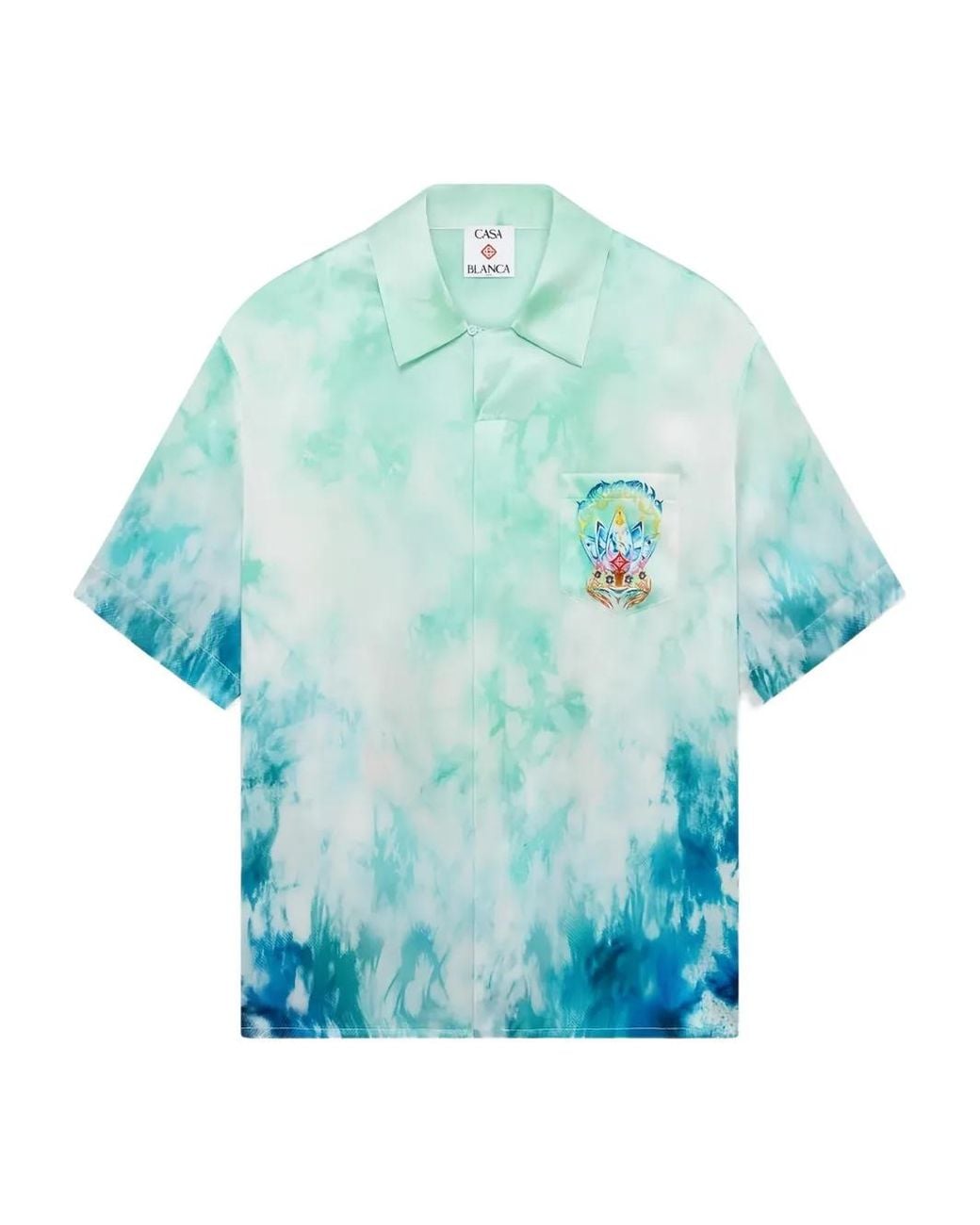 Casablanca Blue Tie-Dye Pocket Shirt for men