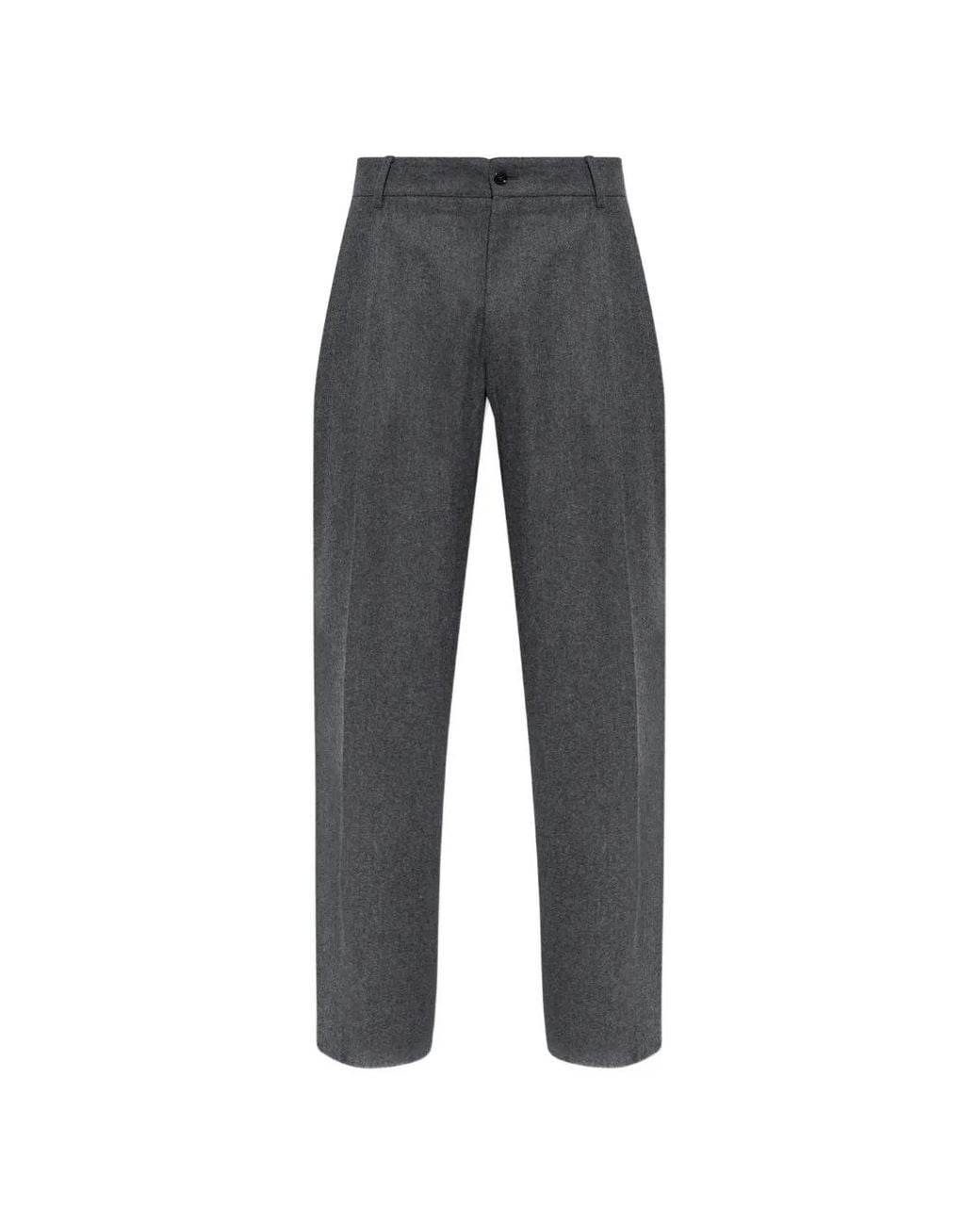 Dolce & Gabbana Gray Wool Trousers for men