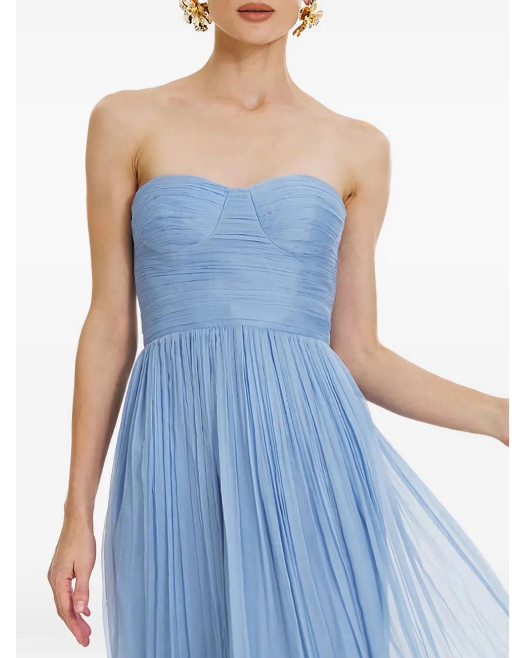 Framboise Blue Marybella Silk Midi Dress