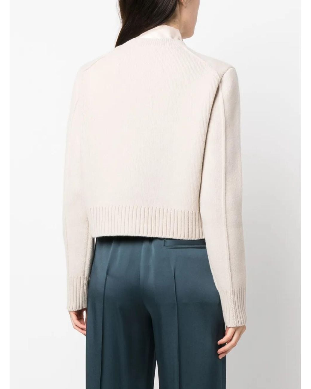 Lanvin White Crew-Neck Cropped Jumper