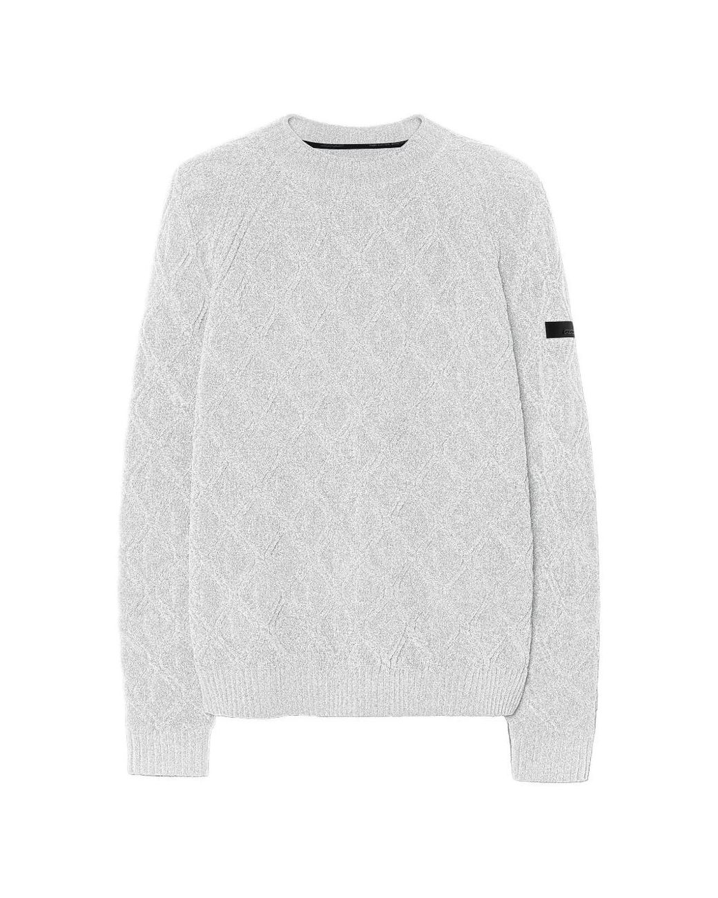Rrd White Cable-Knit Crew-Neck Sweater for men