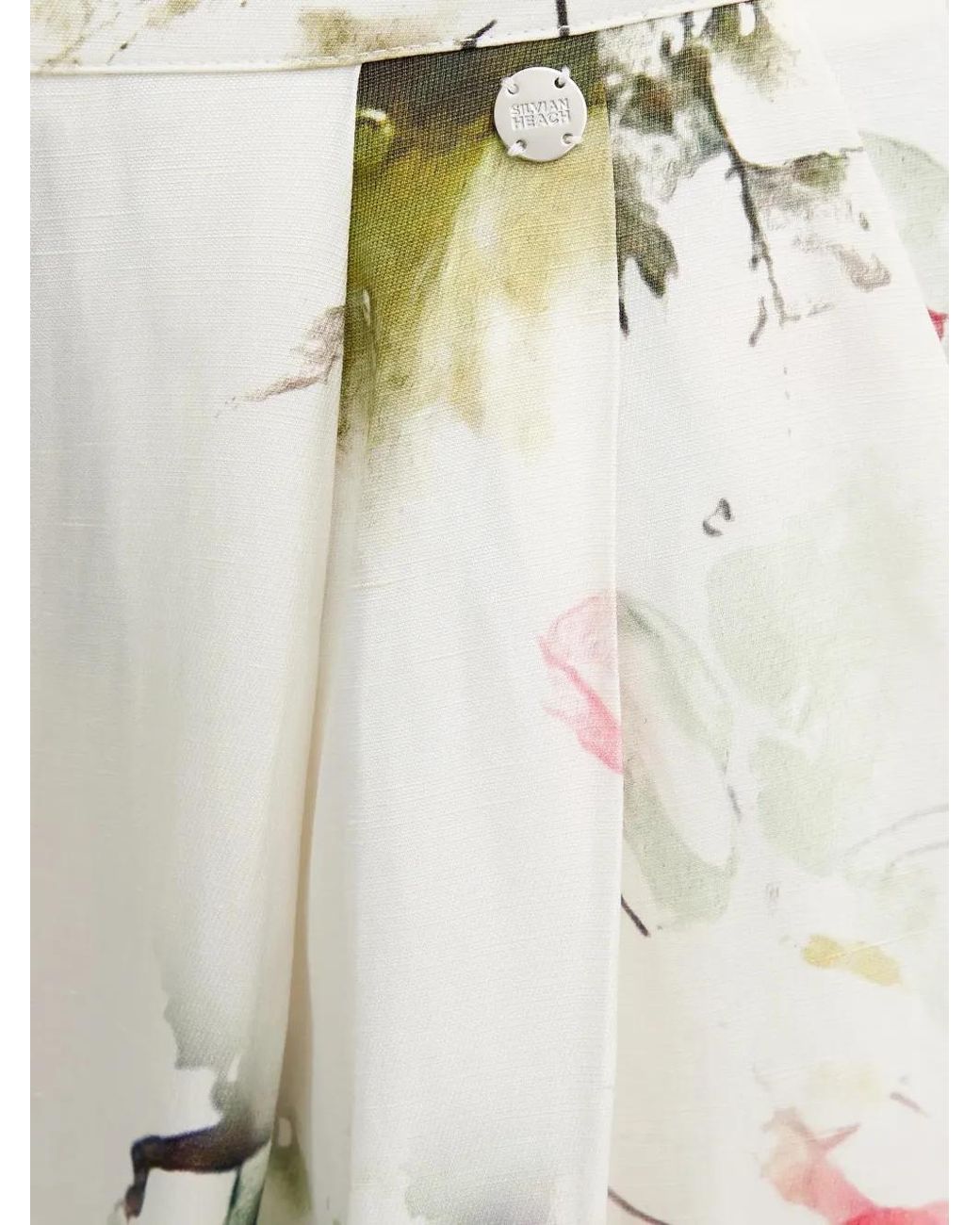 Silvian Heach White Floral Palazzo Pants