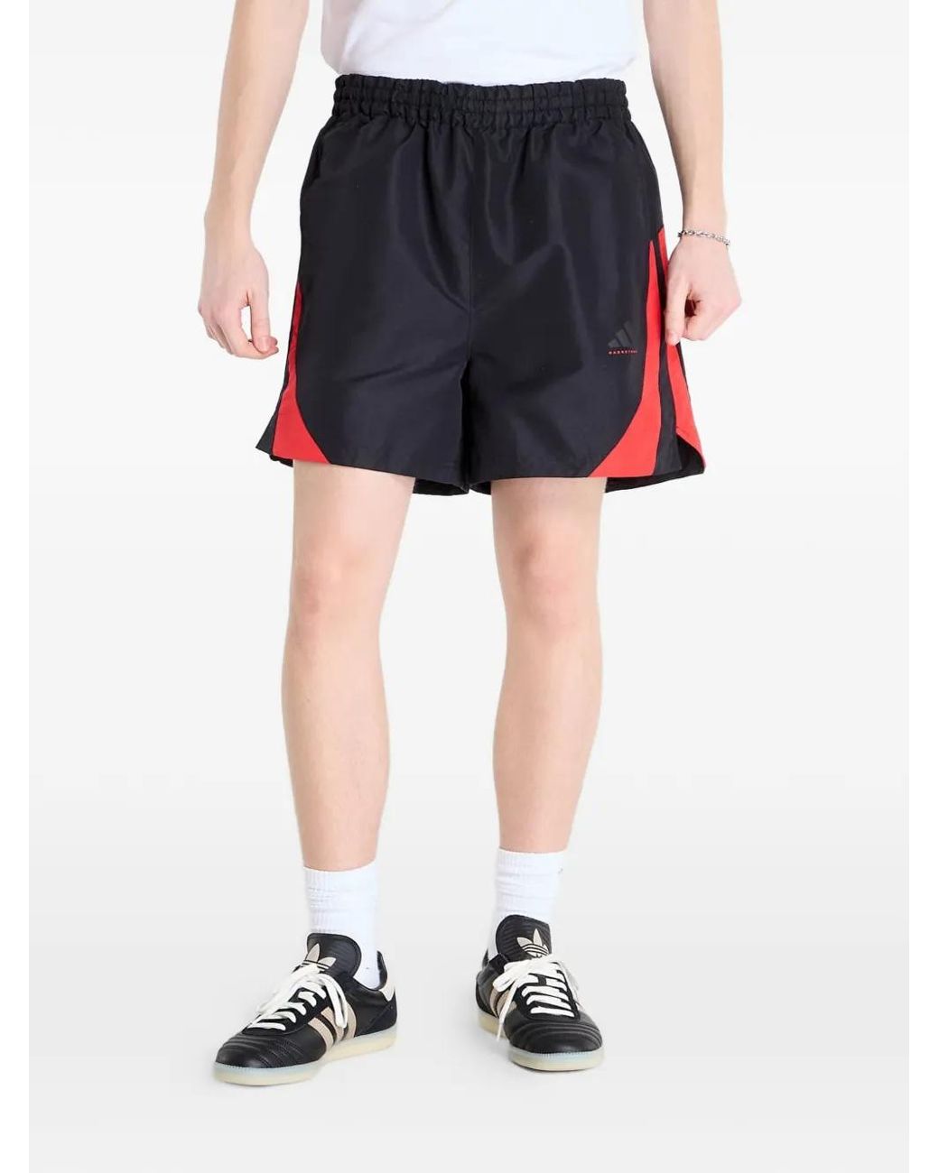 Adidas Black Short De Basketball À Empiècements Contrastants
