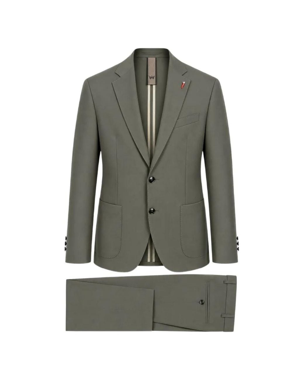 MULISH Gray Single-Breasted Pin-Detail Suit for men