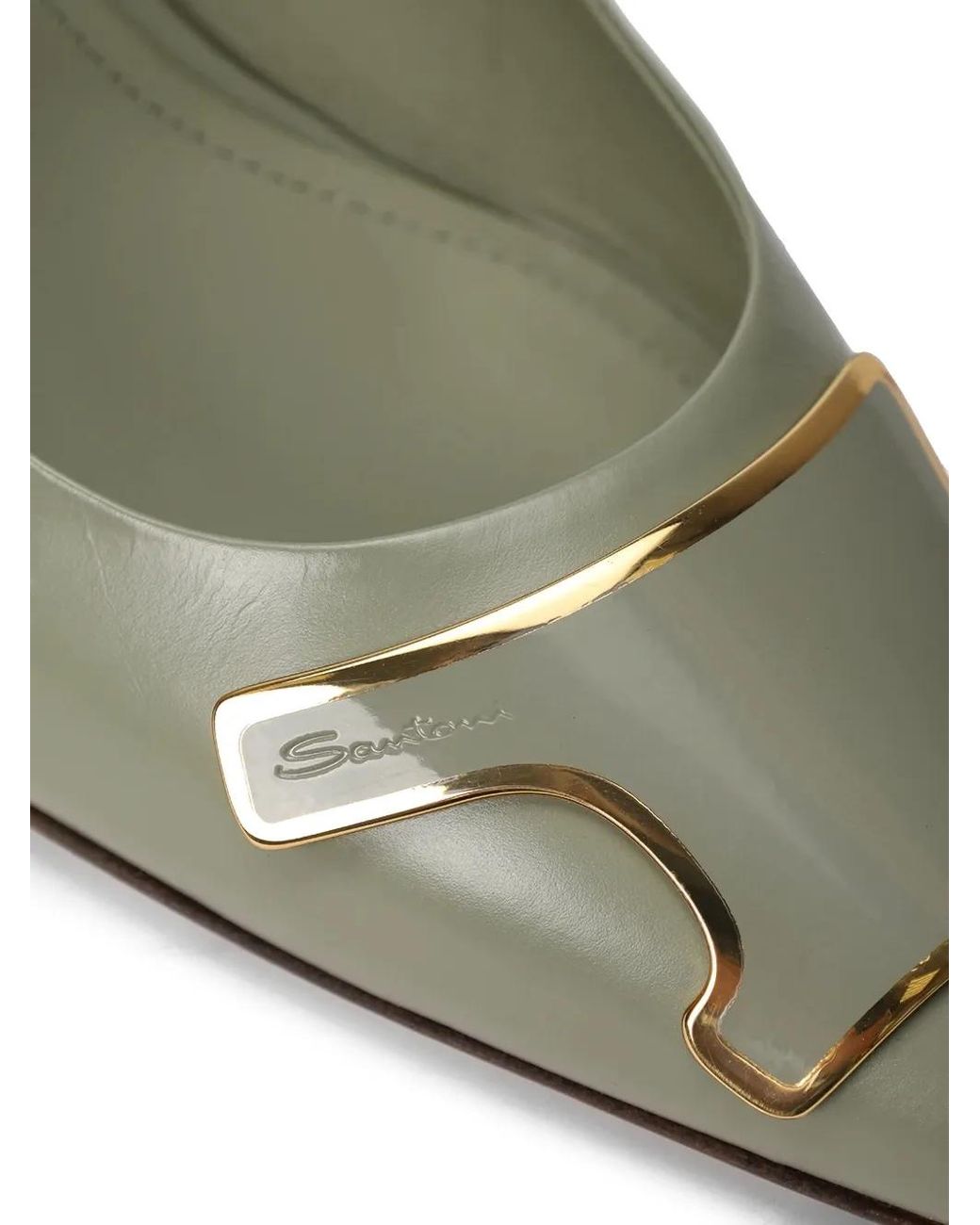 Santoni Metallic Detail Slingback Pumps