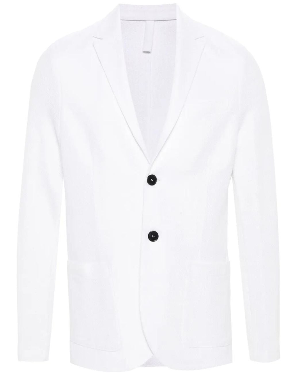 Harris Wharf London White Single-Breasted Honeycomb Blazer for men