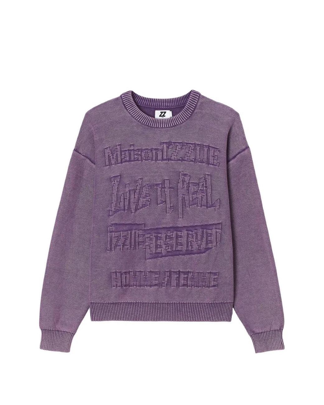 Izzue Purple Logo-Embossed Cotton Sweater for men