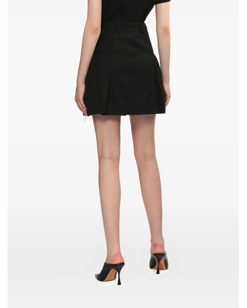 3.1 Phillip Lim Black Pleated Zip-Detail Skirt