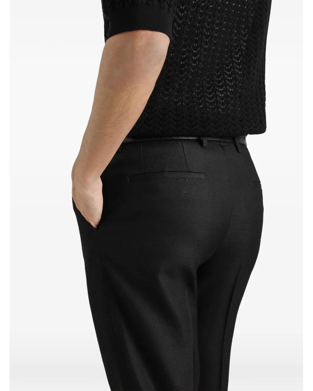 Dolce & Gabbana Black Pantalon En Viscose for men
