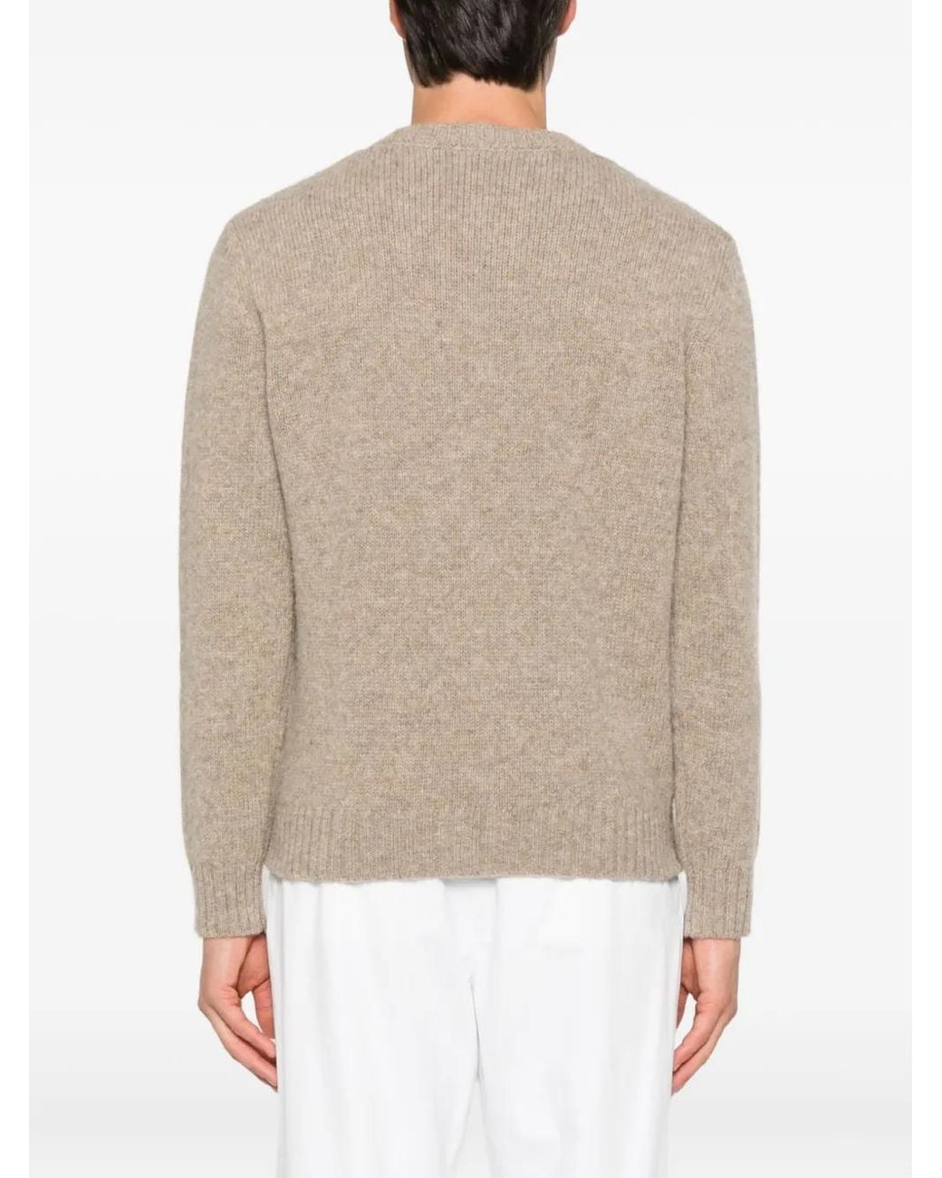 Eleventy Natural Crew-Neck Wool Sweater for men