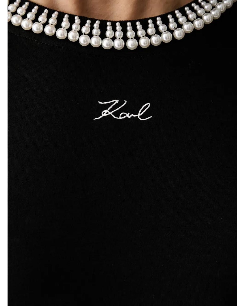 Karl Lagerfeld Black Pull À Logo Brodé