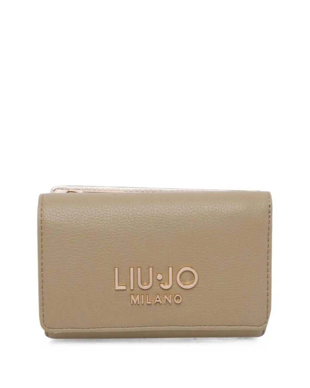 Liu Jo Natural Logo-Detail Pebbled Wallet