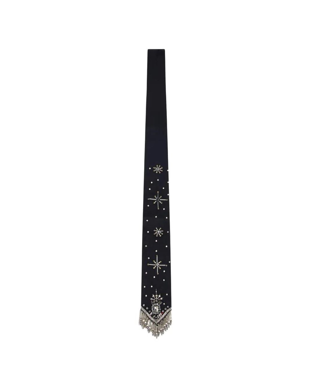 Pinko White Embellished Fringed Tie