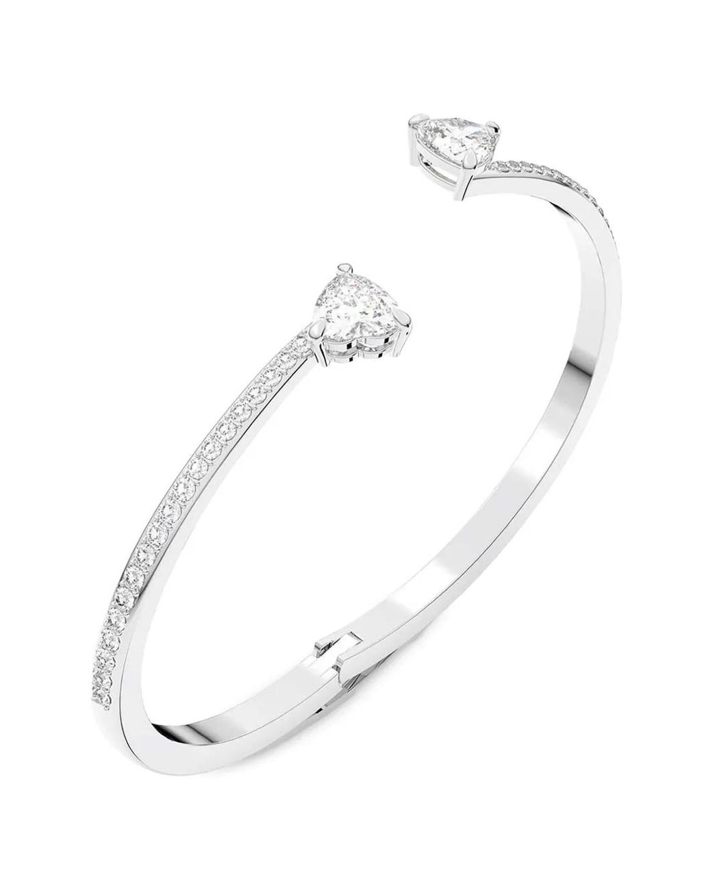 Swarovski White Mesmera Heart-Motif Crystal-Embellished Bangle