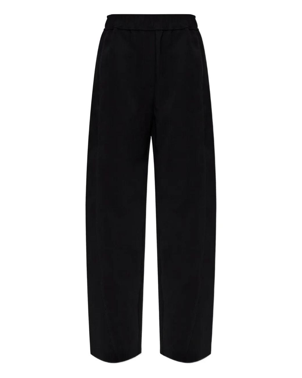 Ganni Black Elasticated-Waist Trousers