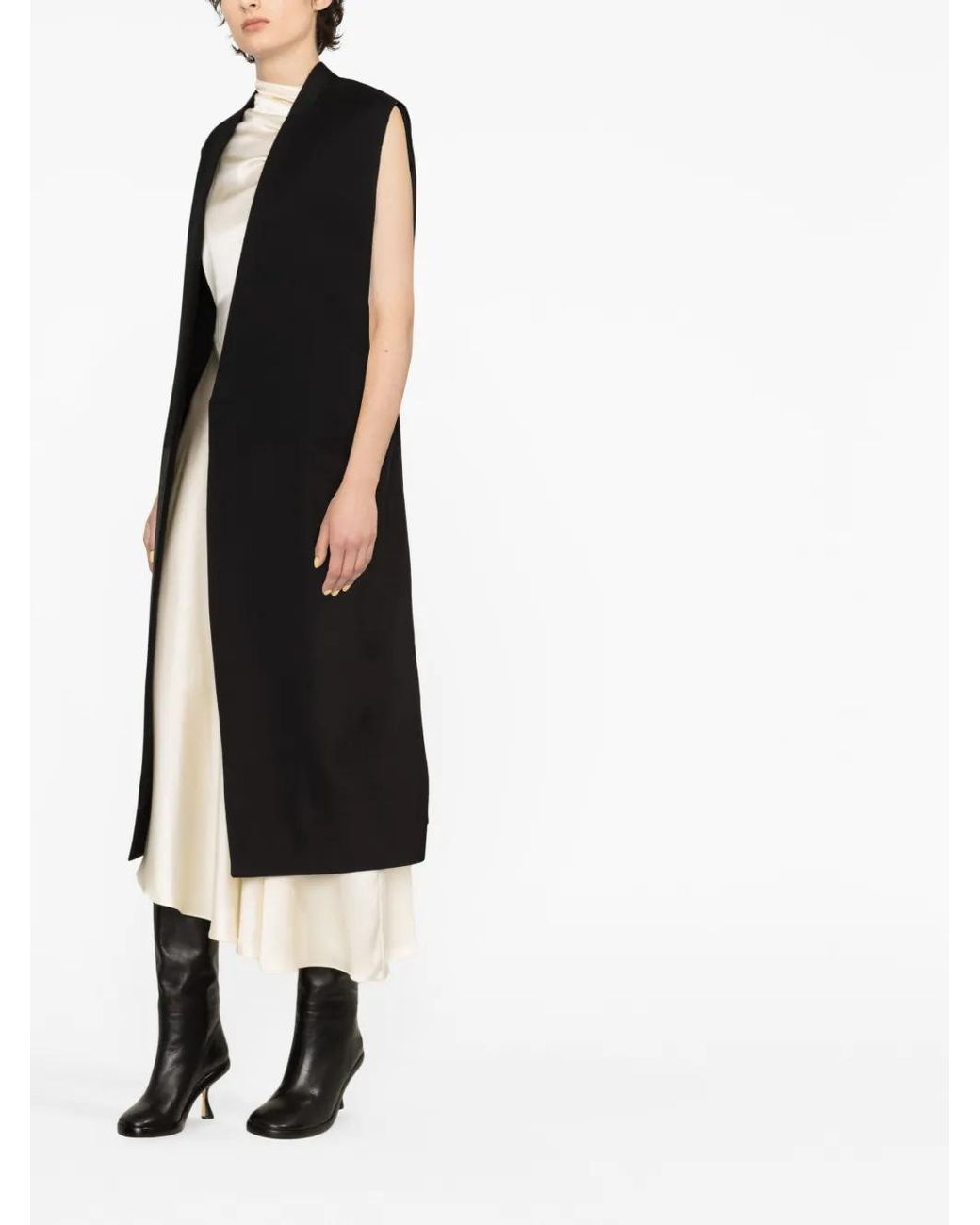 Jil Sander Black Single-Breasted Tailored Vest