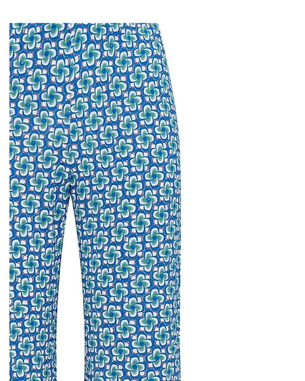 Maliparmi Blue Flared Patterned Trousers