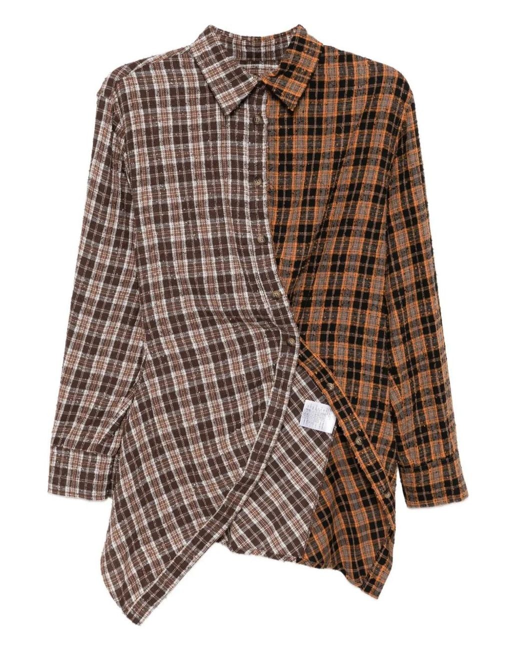 ANDERSSON BELL Brown Hemd Im Patchwork-Design