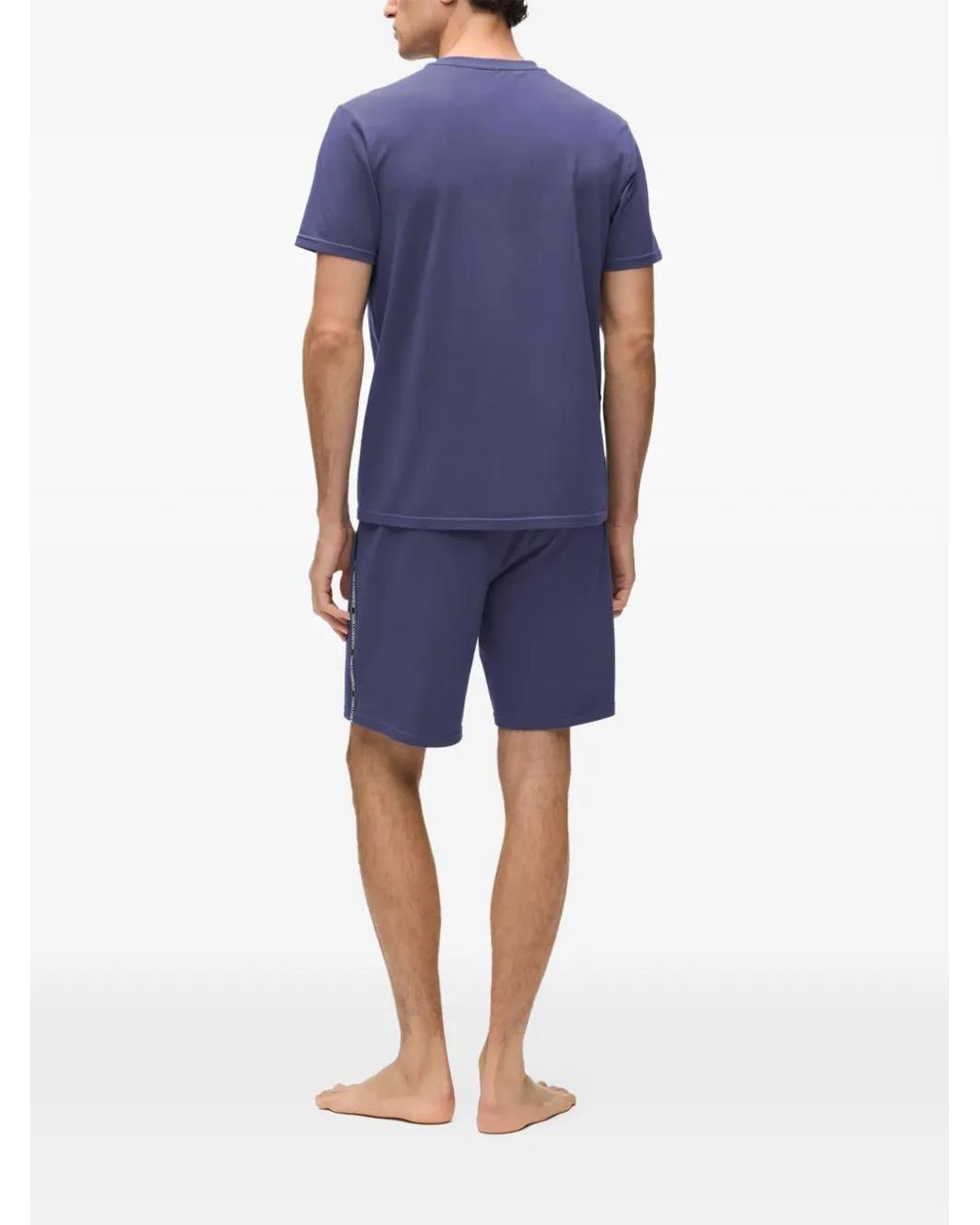 Karl Lagerfeld Blue Logo-Tape Pajamas for men