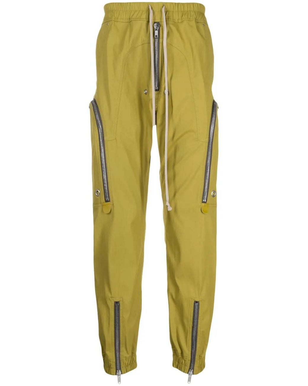 Rick Owens Yellow Drawstring Drop-Crotch Trousers for men