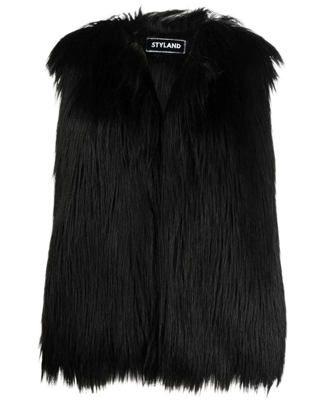 Styland Black Faux-Fur Gilet