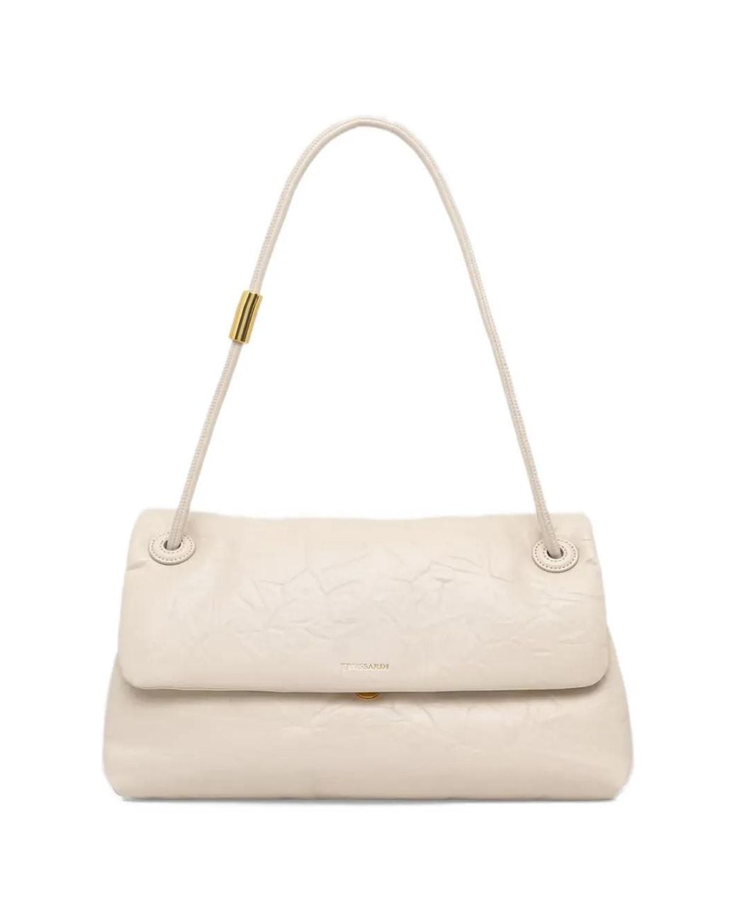 Trussardi Natural Sac Porté Épaule Orbita Médium À Effet Froissé