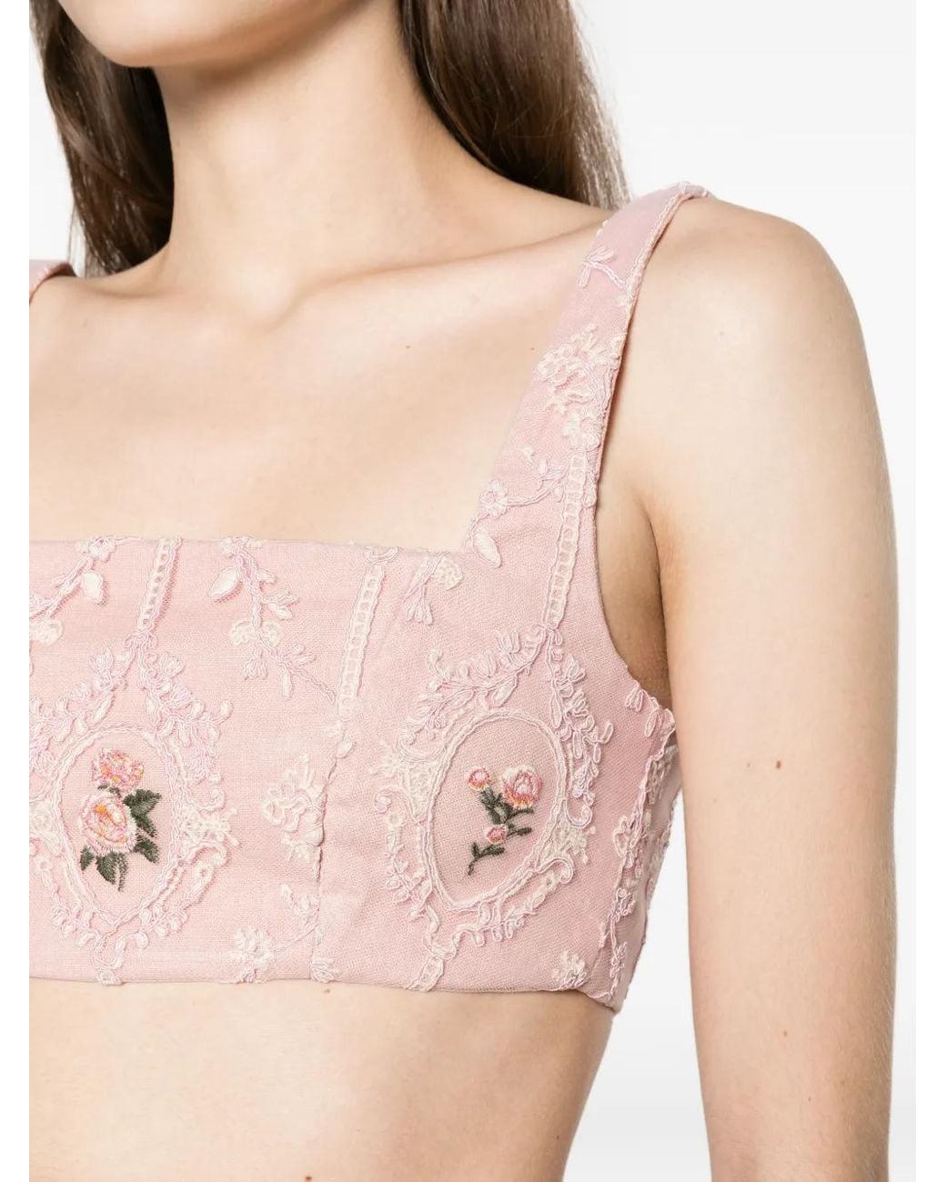 Agua Bendita Pink Amanda Cropped Top