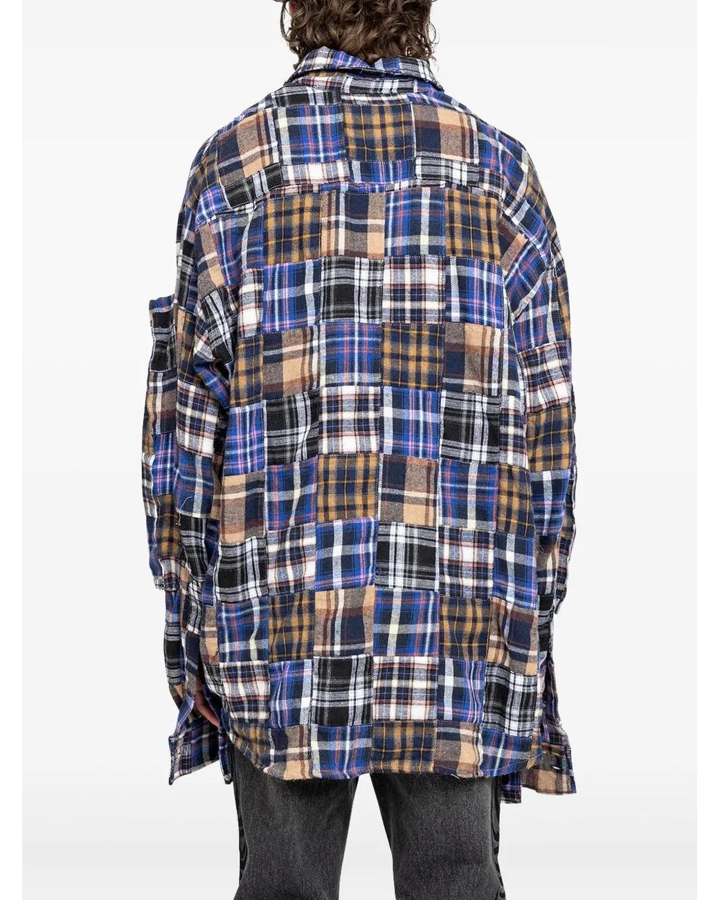 Camicia Con Design Patchwork di Who Decides War in Blue da Uomo