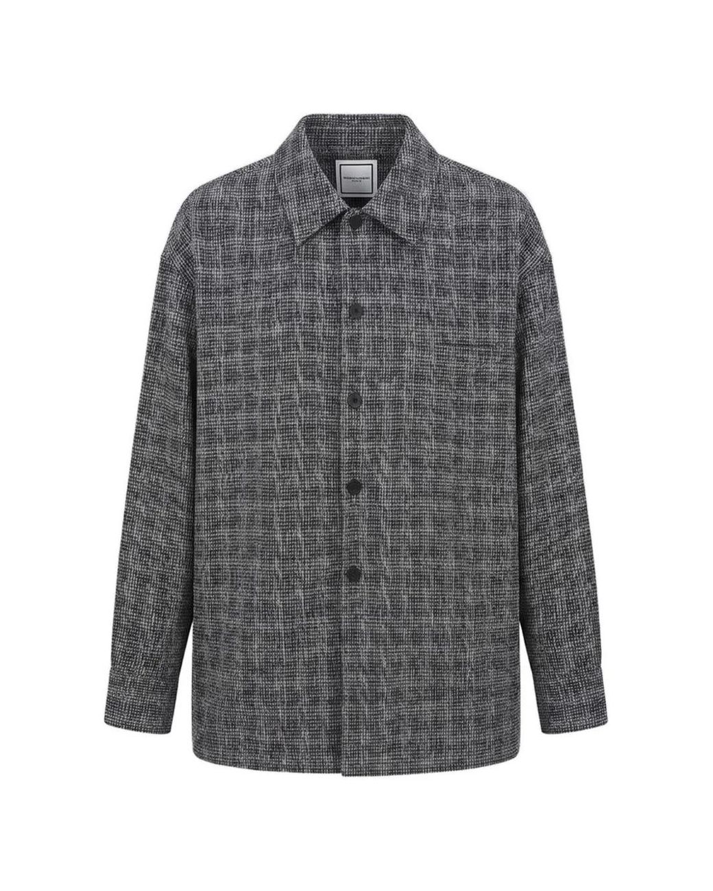 Wooyoungmi Gray Checked Pattern Shirt for men
