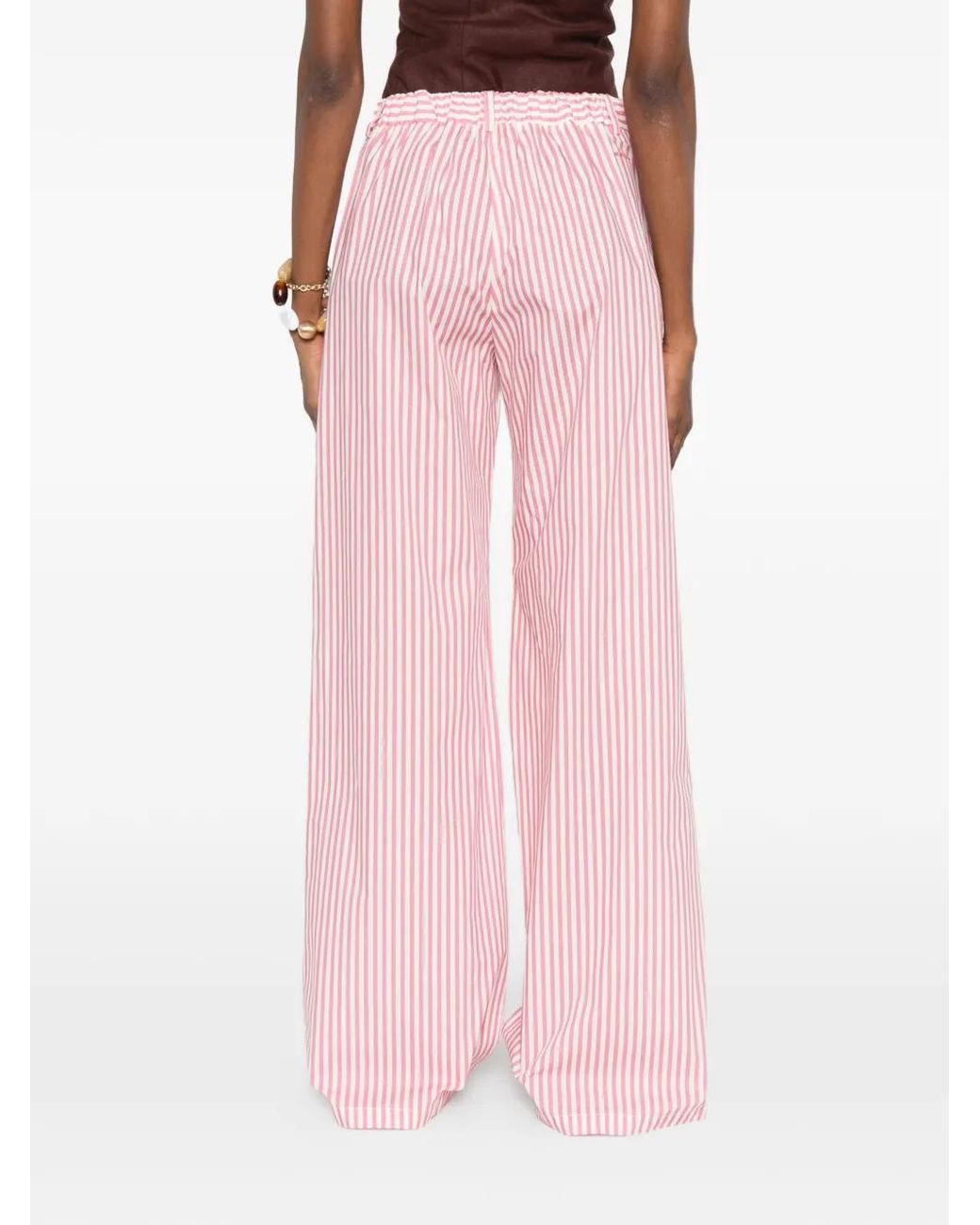 Pantalon Ample À Rayures ERMANNO FIRENZE en coloris Pink