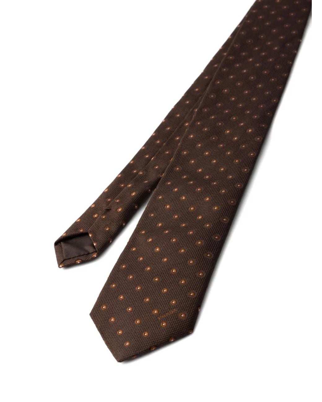 Prada White Dot-Pattern Silk Tie for men