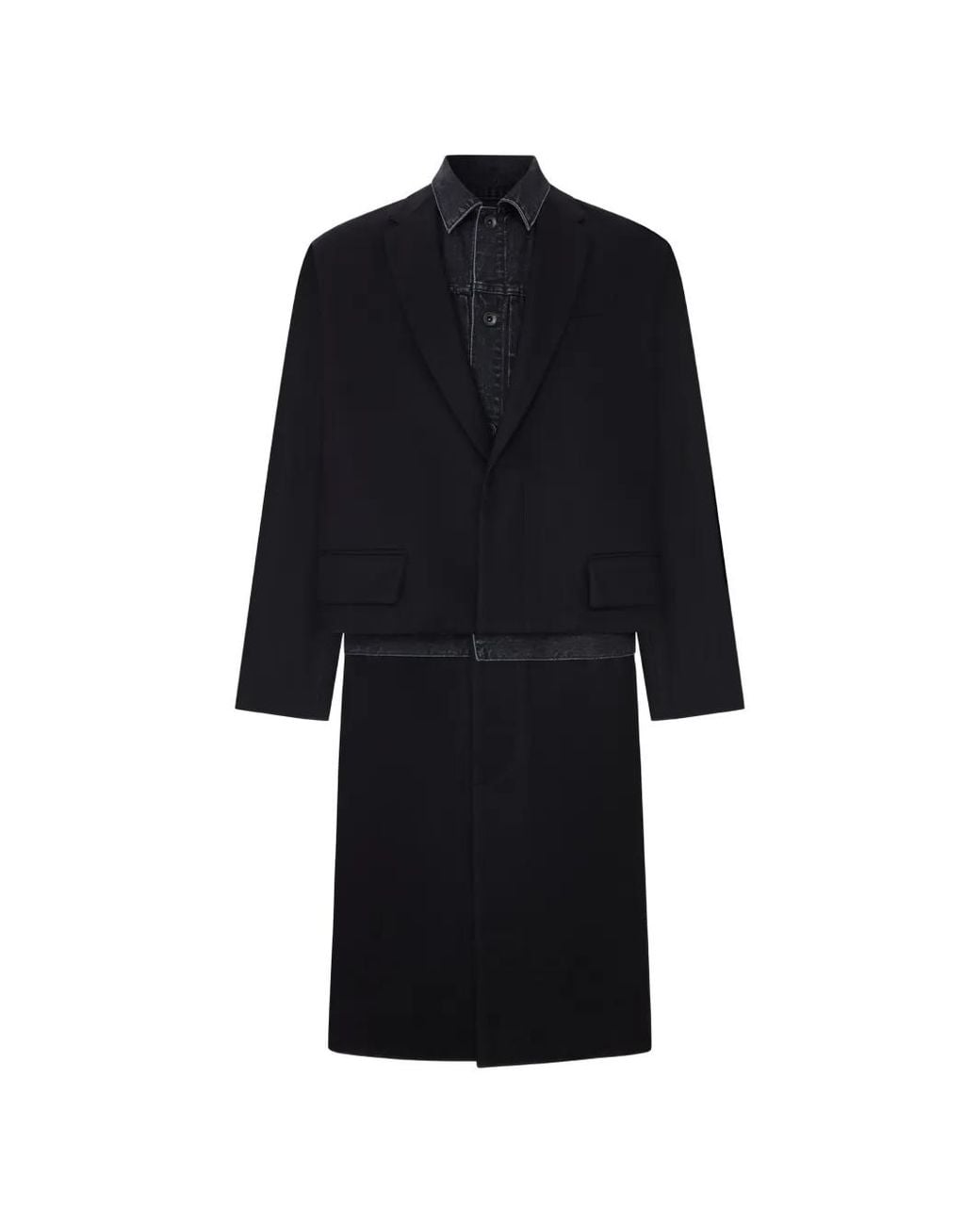 Abrigo A Capas Sacai de hombre de color Black