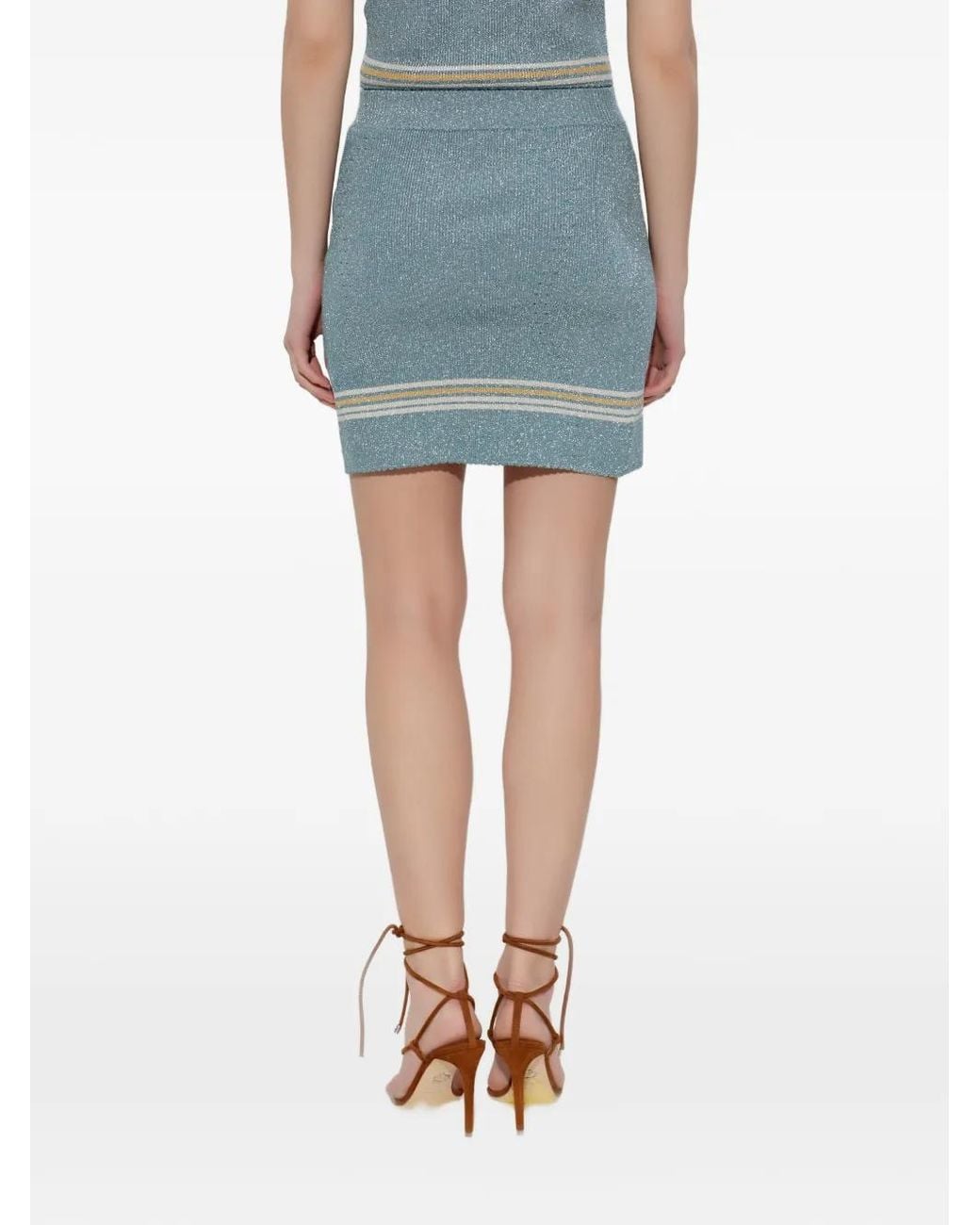 Amiri Blue Ma Stripe Mini Skirt